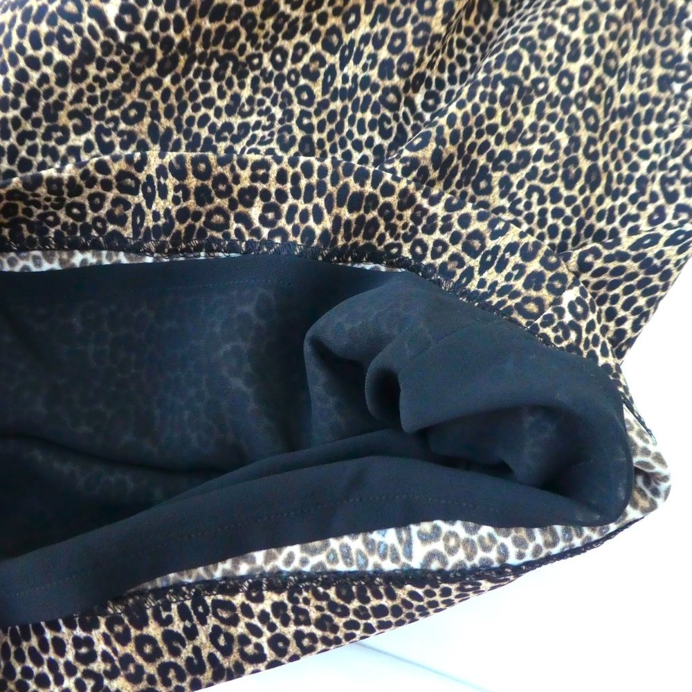 NEW Michael Kors Jumpsuit Belted Animal Cat Print Sleeveless Shoulder Zip Crop 8 - Picture 11 of 15